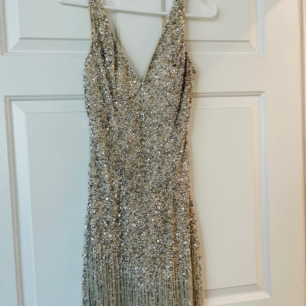 Mac Duggal Sequin Beaded Cocktail Dress Size 0